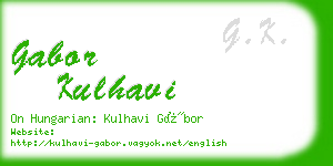 gabor kulhavi business card